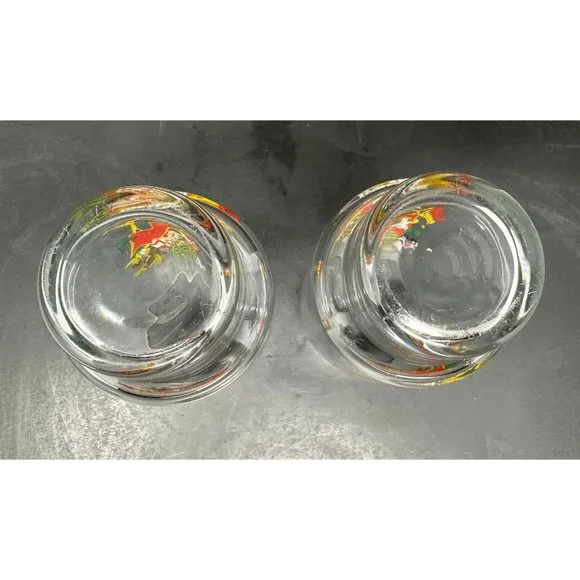 1985 (2) MCCRORY STORES Santa COCA COLA Tumbler Glasses Christmas Tree Sleigh - Picture 6 of 11